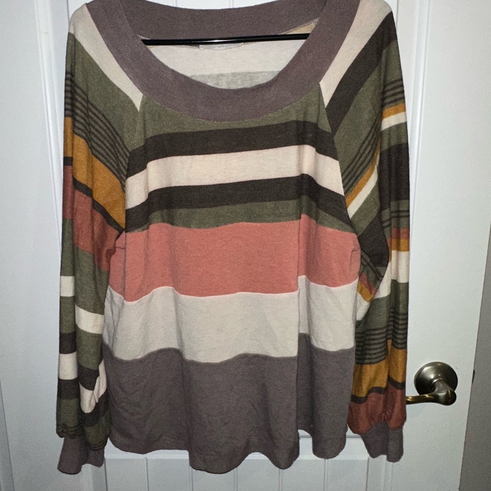 Ces Femme Colorful Striped Blouse